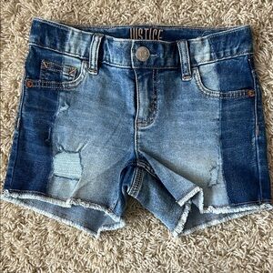 Like new Justice Patchwork Denim Shorts Size 8